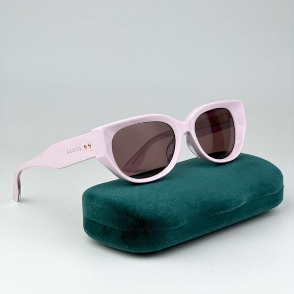 NEW Gucci GG1532SA 004 Pink Brown Unisex Cat Eye Sunglasses GG 1532SA - Picture 2 of 10